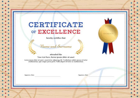 certificate of excellence template in sport theme for football