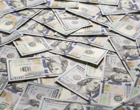 dolar: One hundred dollars background. Background paved with hundred dollar bills.