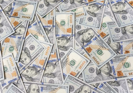 dolar: One hundred dollars background. Background paved with hundred dollar bills.