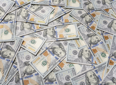 dolar: One hundred dollars background. Background paved with hundred dollar bills.