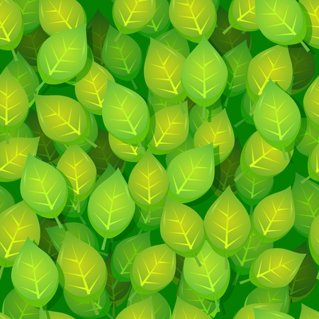 シンプルな緑とのシームレスな壁紙の背景の図葉のばねまたは夏の飾り のイラスト素材 ベクタ Image