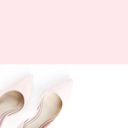 pink and white pumps