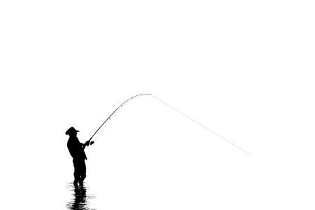漁師は釣り竿と魚の概念ベクトルとのイラスト素材・ベクター
