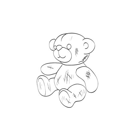 かわいい白黒概要テディベア ぬいぐるみ ベクトル図 アート のイラスト素材 ベクタ Image かわいい白黒概要テディベア ぬいぐるみ ベクトル図 アート のイラスト素材 ベクタ Image