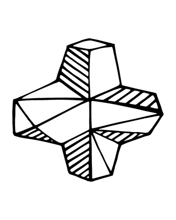 手描きベクトルイラストやキリスト教の宗教的な十字架のシンボルの描画 のイラスト素材 ベクタ Image