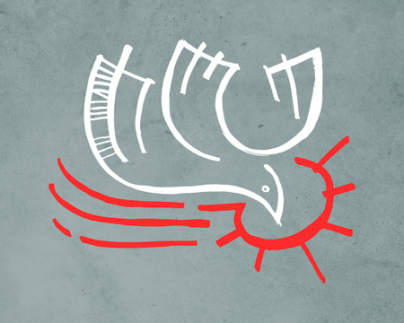 鳩の鳥の手描きのイラストや描画 の写真素材 画像素材 Image