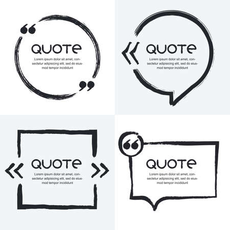 vector set of quote forms template black and white background