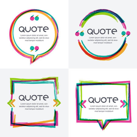 vector set of quote forms template colorful bright backgrounds