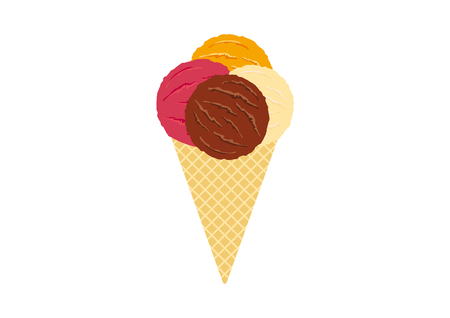 Ice cream vector ice cream cone on a white background