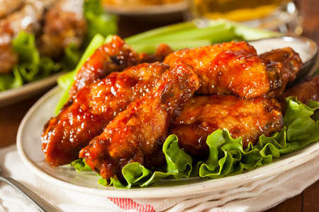 Barbecue buffalo chicken wings as an appetizer