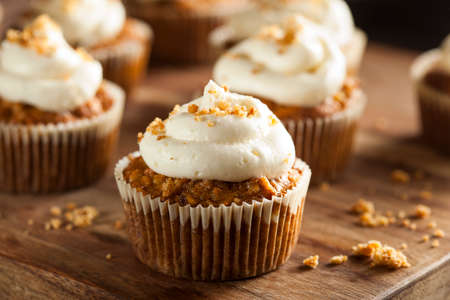 a carrot: Homemade Carrot Cupcakes với Cream Cheese frosting cho lễ Phục Sinh Kho ảnh