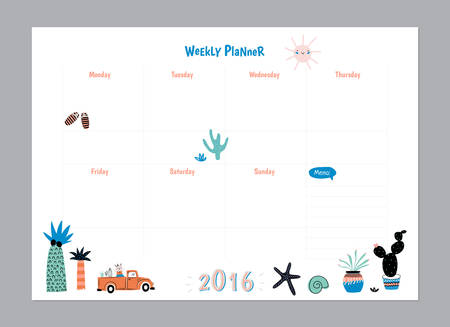 scandinavian weekly and daily planner template organizer and