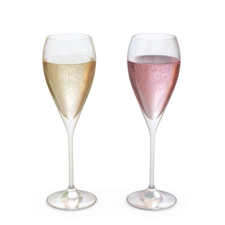 Champagne Tulip Glasses set with liquid, clipping path included - 36123604