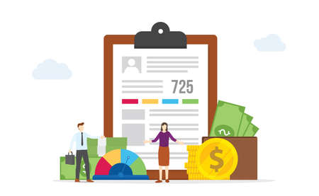 financial report with people and money clip art preview