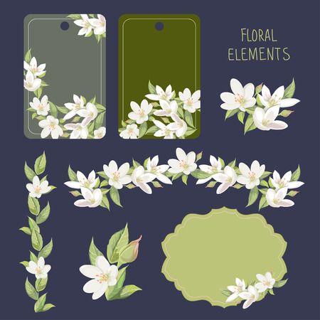 Floral elements for card