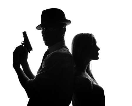 shooting girl gun womans picturesque silhouetted www