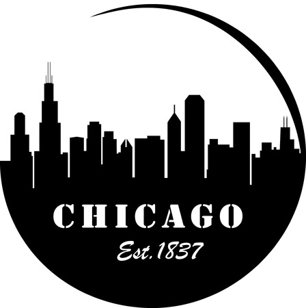 794 chicago skyline silhouette stock vector illustration and royalty