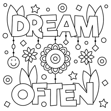 dream often coloring page vector illustration royalty free
