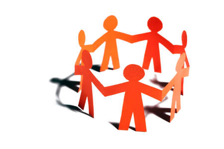 Group Of Paper Doll Holding Hands Teamwork Concept Craft Group Of Paper Doll Holding Hands Teamwork Concept Craft