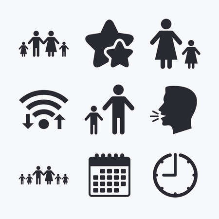 家族の一生のアイコン。夫婦の愛、子シンボルの妊娠・出産。人間の男性 