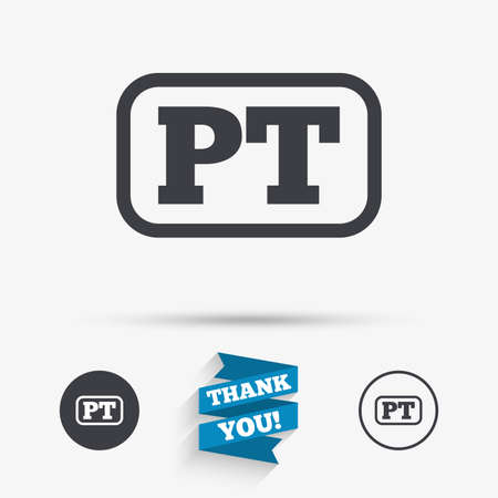 ポルトガル語の言語記号のアイコン Pt ポルトガル翻訳記号です フラット アイコン アイコンとボタン ありがとうございますリボン ベクトルのイラスト素材 ベクタ Image