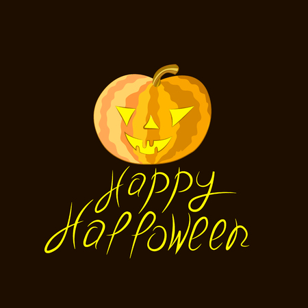 黒地ハロウィン イラストかぼちゃのイラスト素材 ベクタ Image