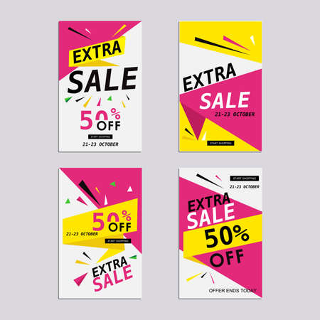 sale website banners design set sale tag sale promotional material tag sale flyer