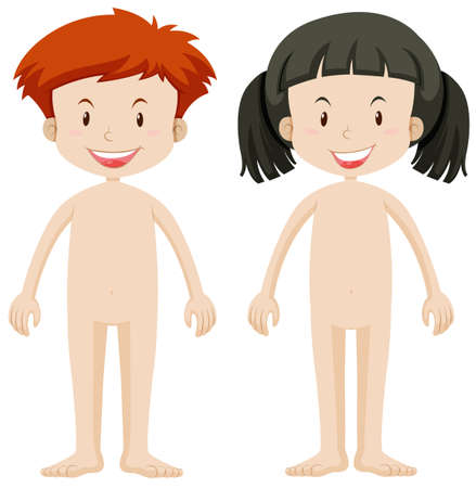 Body parts of boy and girl illustration - 53059117