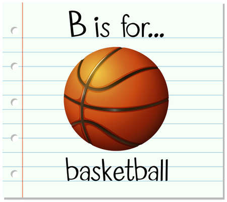 バスケット ボールのイラスト フラッシュ カードの文字 Bのイラスト素材 ベクタ Image