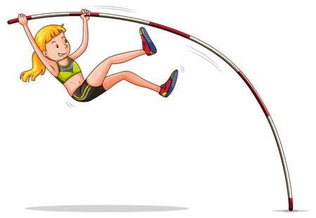 Woman doing high jump illustration Stock Photo