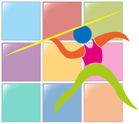 Sport icon for pole vault illustration Stock Photo
