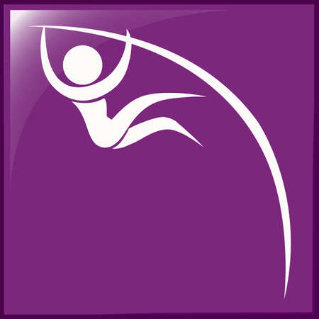Pole vault icon on purple background illustration Stock Photo