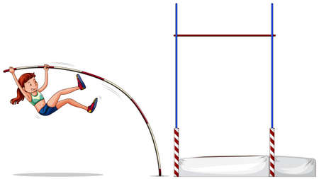 Woman athlete doing high jump illustration Stock Photo