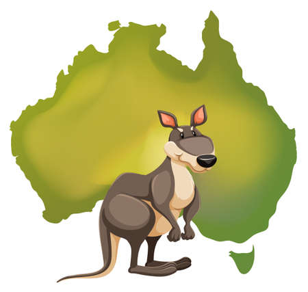 カンガルーとオーストラリア地図イラスト のイラスト素材 ベクタ Image カンガルーとオーストラリア地図イラスト のイラスト素材 ベクタ Image