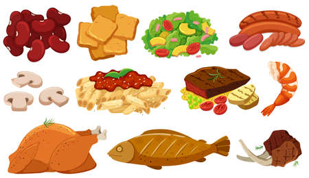 異なる背景のイラストに異なる成分や食品のイラスト素材 ベクタ Image 異なる背景のイラストに異なる成分や食品のイラスト素材 ベクタ Image