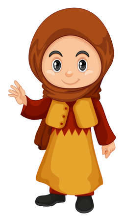 カタールの衣装イラストでかわいい女の子 のイラスト素材 ベクタ Image カタールの衣装イラストでかわいい女の子 のイラスト素材 ベクタ Image