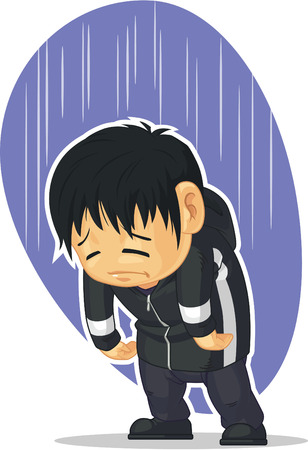 Cartoon of sad boy
