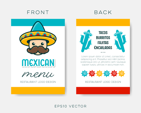 Vector mexican restaurant menu template on white Stock Photo