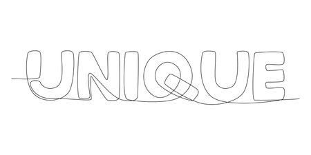 One continuous line of unique word. thin line illustration vector concept. contour drawing creative ideas. One continuous line of unique word. thin line illustration vector concept. contour drawing creative ideas.