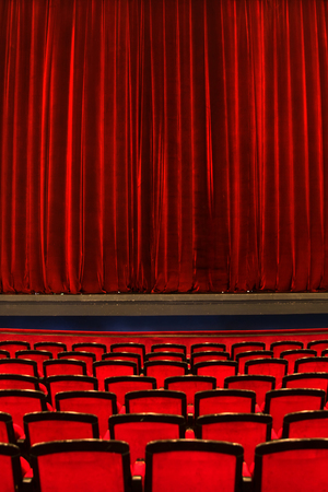 Closeup detail of the red theatre seats