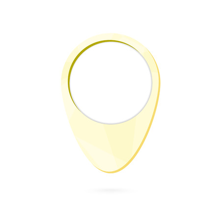 yellow map point symbol place marker with shadow vector