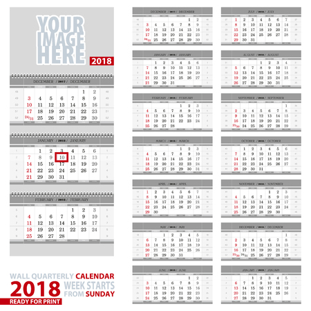 quarterly calendar template 2018