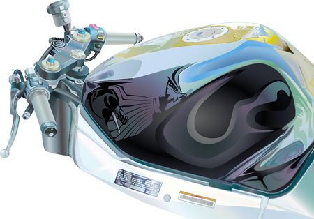 燃料タンク 詳細とバイクのハンドルバー のイラスト素材 ベクタ Image