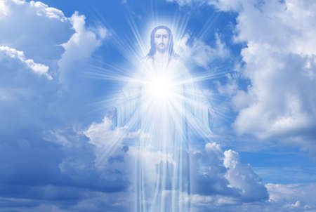 Jesus Christ Dans Le Ciel Avec Des Nuages Ciel Banque D Images Et Photos Libres De Droits Image