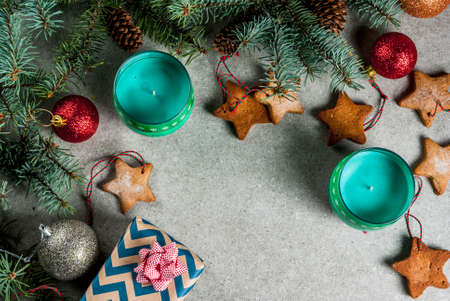 クリスマス テーブル グリーティング カードの背景 クリスマスの飾り キャンドル 灰色の石のテーブルの上モミの木とジンジャーブレッド クッキー 上面図 空間をコピーします の写真素材 画像素材 Image 0719 クリスマス テーブル グリーティング カードの背景 クリスマスの飾り キャンドル 灰色の石のテーブルの上モミの木とジンジャーブレッド クッキー 上面図 空間をコピーします の写真素材 画像素材 Image 0719