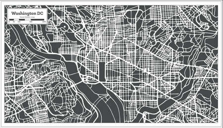 白黒色でニューヨークアメリカ地図のアウトラインマップ のイラスト素材 ベクタ Image