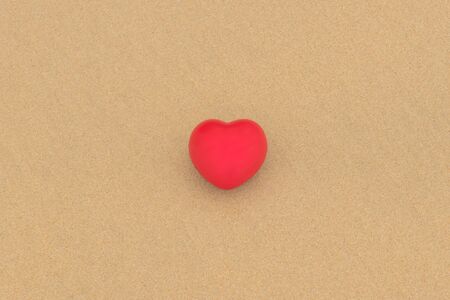 Rotes Herz Auf Dem Sand Schon Lizenzfreie Fotos Bilder Und Stock Fotografie Image