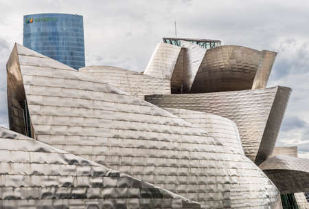bilbao spain october 1 exterior of the guggenheim museum stock