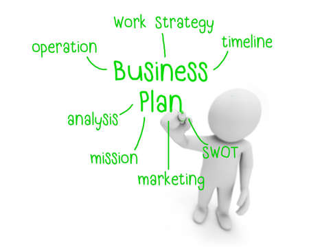 business plan text business man writing business plan concept