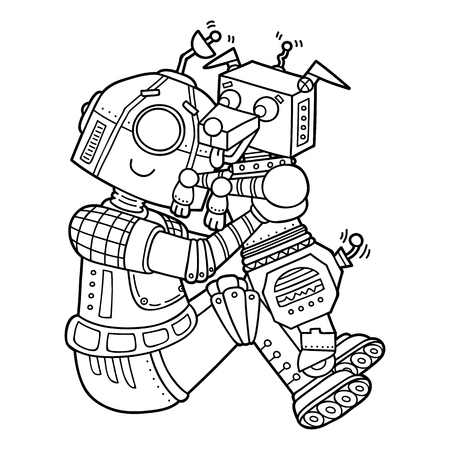 かわいいロボット 子ども 着色 スクラップ ブックの犬と一緒にかわいい漫画のロボット キャラクターのベクトル イラスト のイラスト素材 ベクタ Image かわいいロボット 子ども 着色 スクラップ ブックの犬と一緒にかわいい漫画のロボット キャラクターのベクトル イラスト のイラスト素材 ベクタ Image